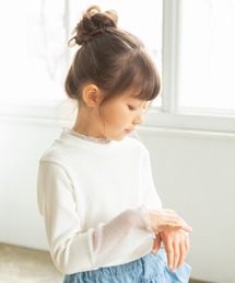 ラメチュール切替長袖Tシャツ