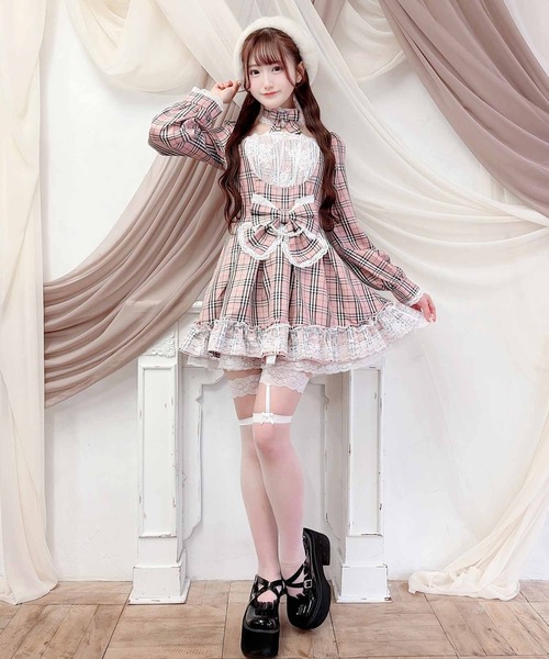 チョーカー付きチェックワンピース（ワンピース）｜MA*RS（アメーバー