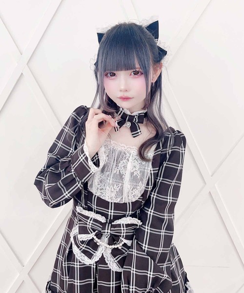 セール】チョーカー付きチェックワンピース（ワンピース）｜MA*RS
