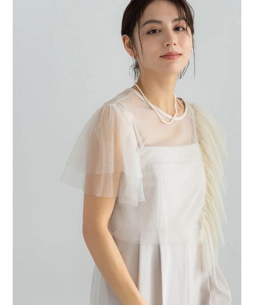 Te chichi（テチチ）の「【セレモニーアイテム】チュールフリルレイヤードボレロ（シャツ/ブラウス・レディース・オフホワイト/グレー・F）」の8枚目の写真