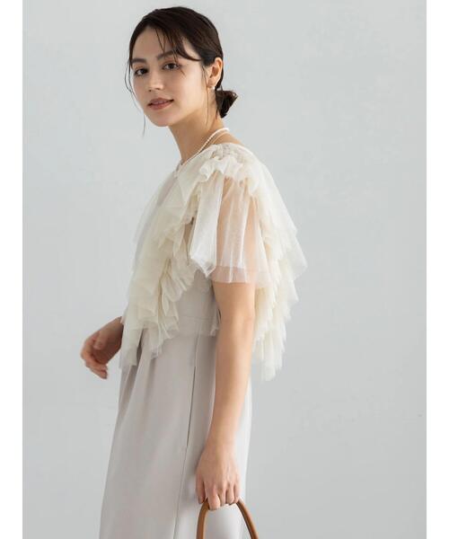 Te chichi（テチチ）の「【セレモニーアイテム】チュールフリルレイヤードボレロ（シャツ/ブラウス・レディース・オフホワイト/グレー・F）」の11枚目の写真