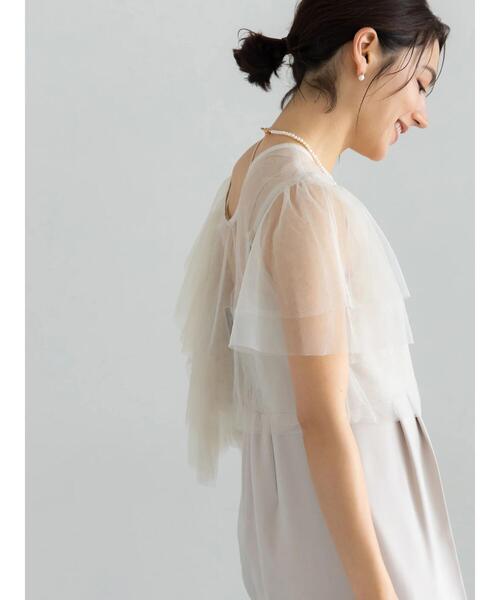 Te chichi（テチチ）の「【セレモニーアイテム】チュールフリルレイヤードボレロ（シャツ/ブラウス・レディース・オフホワイト/グレー・F）」の12枚目の写真