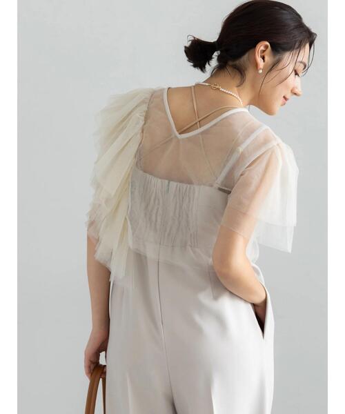 Te chichi（テチチ）の「【セレモニーアイテム】チュールフリルレイヤードボレロ（シャツ/ブラウス・レディース・オフホワイト/グレー・F）」の13枚目の写真