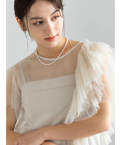 Te chichi（テチチ）の「【セレモニーアイテム】チュールフリルレイヤードボレロ（シャツ/ブラウス・レディース・オフホワイト/グレー・F）」の15枚目の写真