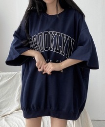 yuue' ( wear )（ユーイ）の「オーバーサイズカレッジロゴプリント半袖Tシャツ/ユニセックス（Tシャツ/カットソー）」