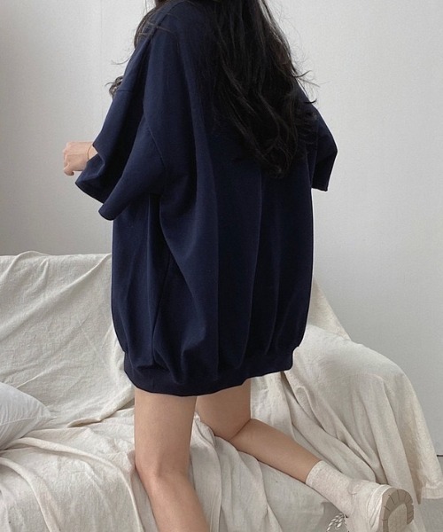 yuue' ( wear )(ユーイ)の「オーバーサイズカレッジロゴプリント半袖Tシャツ/ユニセックス(Tシャツ/カットソー・レディース・ネイビー/グレー/ブラック/ライトグレー・FREE)」の21枚目の写真