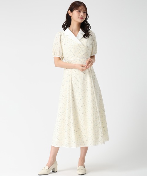 MISCH MASCH（ミッシュマッシュ）の「2026春夏新作 テーラーカラー花柄ワンピース（ワンピース・レディース・ブラック/イエロー・M/S）」の13枚目の写真