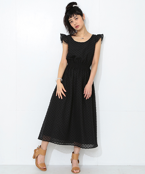 CAROLINA GLASER(カロリナ グレイサー)の「【MEG着用】CAROLINA GLASER / ドット フレンチスリーブ ワンピース(ワンピース・レディース・ブラック/ピンク・ONE SIZE)」の13枚目の写真