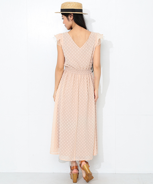 CAROLINA GLASER(カロリナ グレイサー)の「【MEG着用】CAROLINA GLASER / ドット フレンチスリーブ ワンピース(ワンピース・レディース・ブラック/ピンク・ONE SIZE)」の7枚目の写真