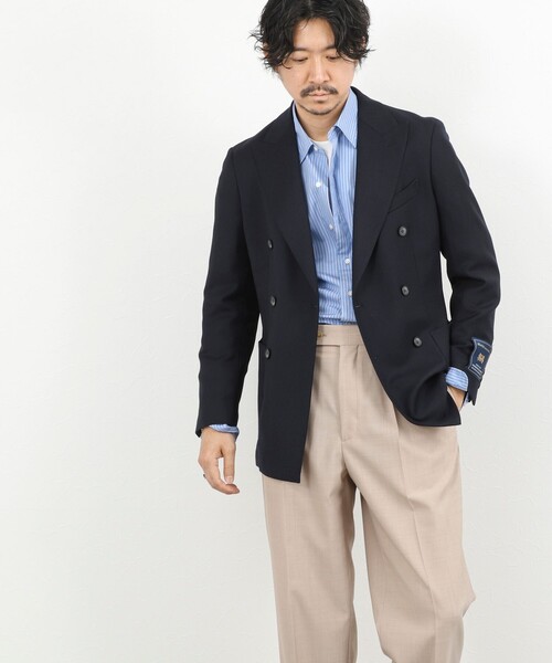 NOLLEY’S(ノーリーズ)の「【Martin Sons&Co.社製生地使用】ホップサック ダブルジャケット 26SS《ビジカジ対応》(テーラードジャケット・メンズ・ダークネイビー・50/48/46/44/42)」の4枚目の写真