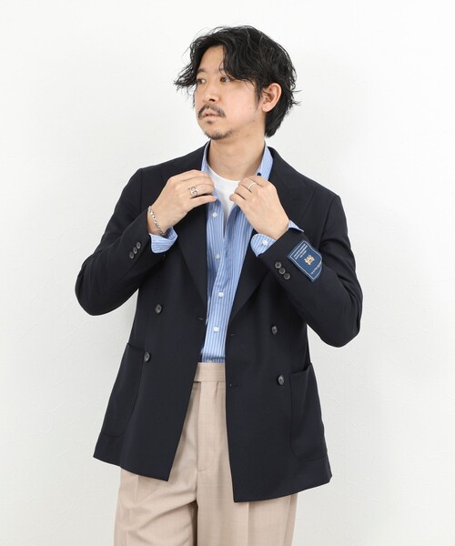 NOLLEY’S(ノーリーズ)の「【Martin Sons&Co.社製生地使用】ホップサック ダブルジャケット 26SS《ビジカジ対応》(テーラードジャケット・メンズ・ダークネイビー・50/48/46/44/42)」の5枚目の写真