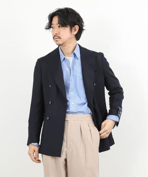 NOLLEY’S(ノーリーズ)の「【Martin Sons&Co.社製生地使用】ホップサック ダブルジャケット 26SS《ビジカジ対応》(テーラードジャケット・メンズ・ダークネイビー・50/48/46/44/42)」の6枚目の写真