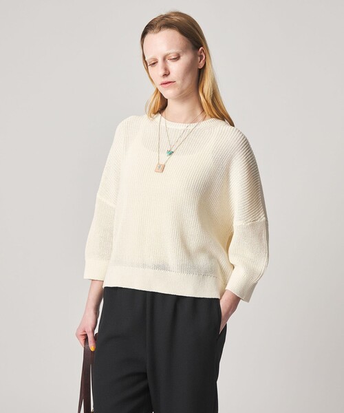 Steven Alan（スティーブンアラン）の「＜Steven Alan＞コットン リブ プルオーバー ニット（ニット/セーター・レディース・オフホワイト/ブラック・FREE）」の7枚目の写真