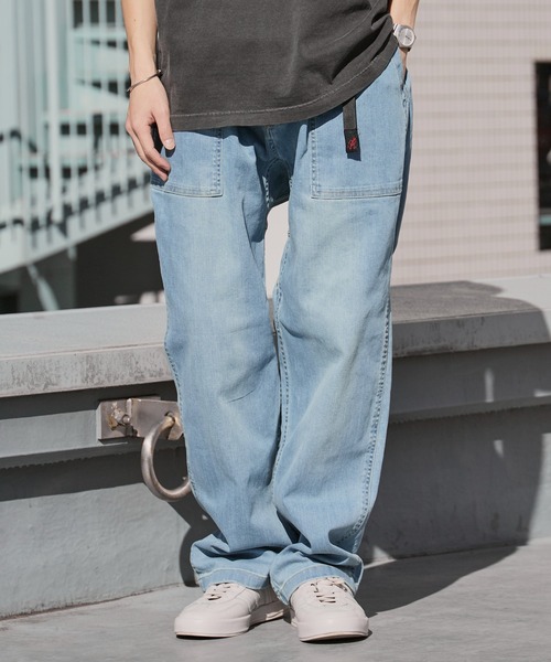 Gramicci（グラミチ）の「Gramicci/グラミチ STRETCH DENIM LOOSE TAPERED RIDGE PANT テーパード ワイドストレッチデニムパンツ 2026年春夏（デニムパンツ・メンズ・ブルー/ダークブルー/ワンウォッシュ・S/M/L/XL）」の5枚目の写真