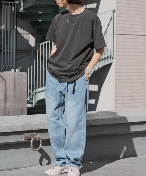Gramicci（グラミチ）の「Gramicci/グラミチ STRETCH DENIM LOOSE TAPERED RIDGE PANT テーパード ワイドストレッチデニムパンツ 2026年春夏（デニムパンツ・メンズ・ブルー/ダークブルー/ワンウォッシュ・S/M/L/XL）」の6枚目の写真