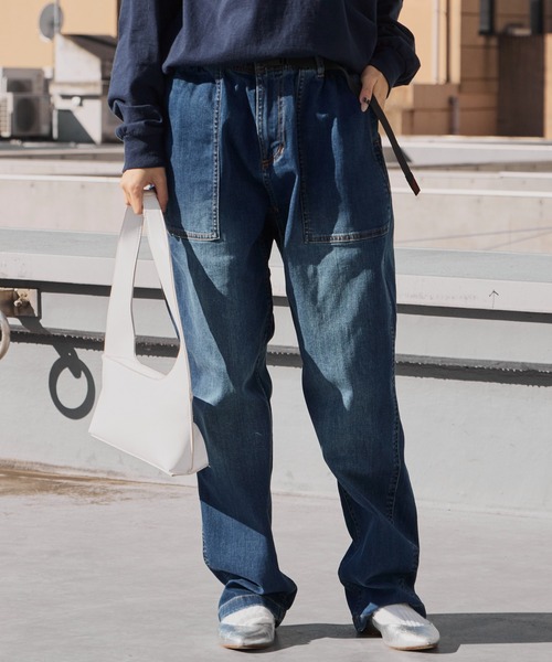 Gramicci（グラミチ）の「Gramicci/グラミチ STRETCH DENIM LOOSE TAPERED RIDGE PANT テーパード ワイドストレッチデニムパンツ 2026年春夏（デニムパンツ・メンズ・ブルー/ダークブルー/ワンウォッシュ・S/M/L/XL）」の16枚目の写真