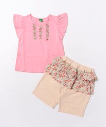 RAGMART（ラグマート）の「カットソー半袖Tシャツ＆フリルパンツセット（セットアップ）」