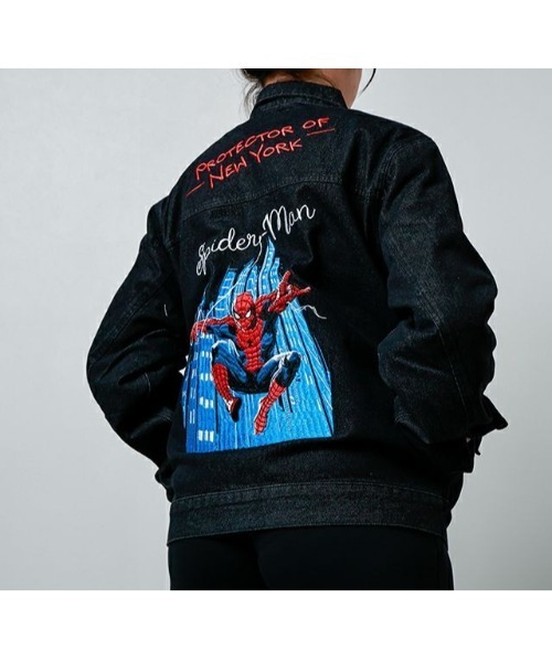 MARVEL 】 スパイダーマン デニムトラッカージャケット ヒロイック