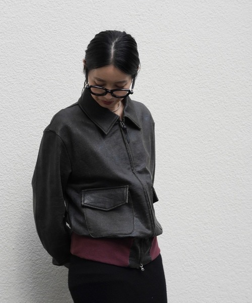 ANTHEM A(アンセムエー)の「【ANTHEM A】 CRACK TERRY BLOUSON(ブルゾン・メンズ・ダークネイビー・MEDIUM/LARGE)」の4枚目の写真