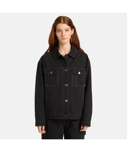 Timberland(ティンバーランド)の「キャンバス トラッカー ジャケット レディース(その他アウター・レディース・ブラック・LARGE/MEDIUM/SMALL)」の1枚目の写真