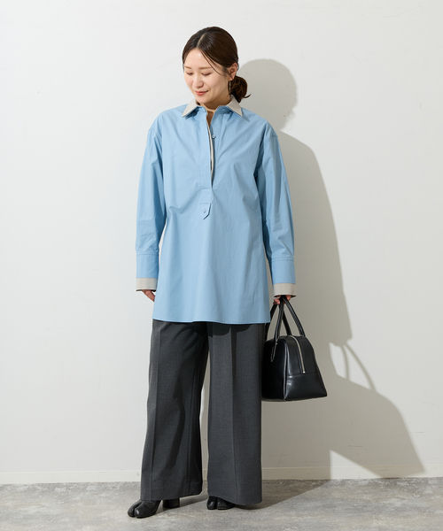 JOURNAL STANDARD（ジャーナルスタンダード）の「別注【Ayumi.Hamamoto×JOURNALSTANDARD】A/HレイヤードカラーSH（シャツ/ブラウス・レディース・ホワイト/ブルー・FREE）」の14枚目の写真