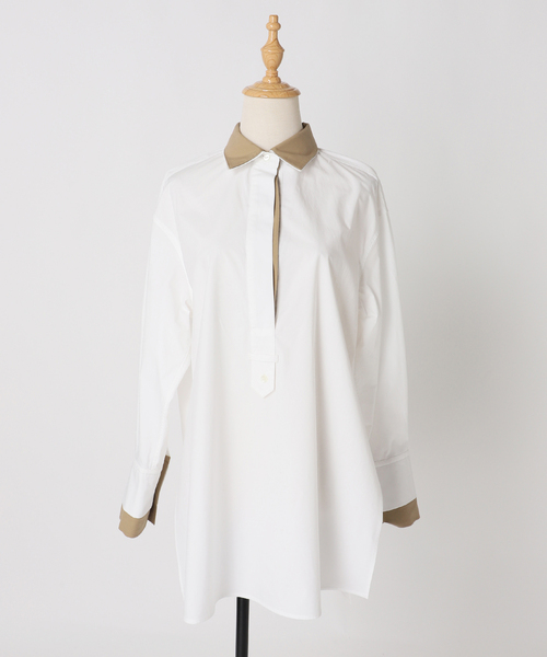 JOURNAL STANDARD（ジャーナルスタンダード）の「別注【Ayumi.Hamamoto×JOURNALSTANDARD】A/HレイヤードカラーSH（シャツ/ブラウス・レディース・ホワイト/ブルー・FREE）」の15枚目の写真