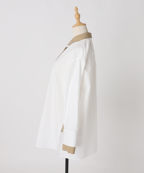 JOURNAL STANDARD（ジャーナルスタンダード）の「別注【Ayumi.Hamamoto×JOURNALSTANDARD】A/HレイヤードカラーSH（シャツ/ブラウス・レディース・ホワイト/ブルー・FREE）」の16枚目の写真