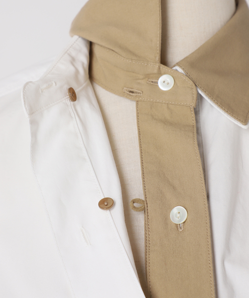 JOURNAL STANDARD（ジャーナルスタンダード）の「別注【Ayumi.Hamamoto×JOURNALSTANDARD】A/HレイヤードカラーSH（シャツ/ブラウス・レディース・ホワイト/ブルー・FREE）」の5枚目の写真