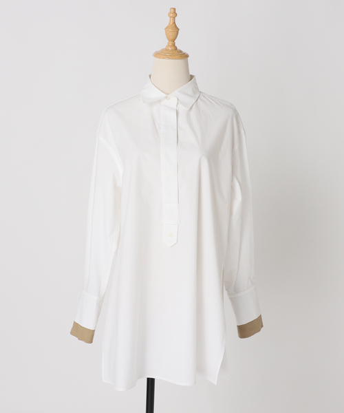 JOURNAL STANDARD（ジャーナルスタンダード）の「別注【Ayumi.Hamamoto×JOURNALSTANDARD】A/HレイヤードカラーSH（シャツ/ブラウス・レディース・ホワイト/ブルー・FREE）」の6枚目の写真