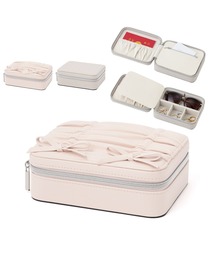 Francfranc（フランフラン）の「リボン トラベルジュエリーボックス マルチ ライトピンク 旅行 アクセサリー収納 コンパクト（収納グッズ）」