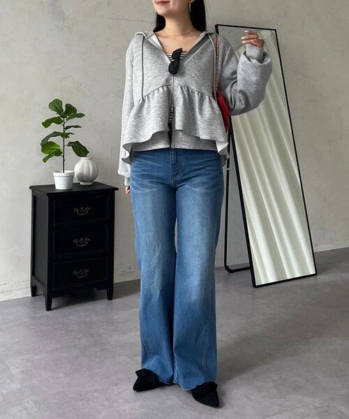 prose verse(プロズヴェール)の「ペプラムダブルジップパーカー(パーカー・レディース・ブラック/グレー・MEDIUM/LARGE)」の12枚目の写真