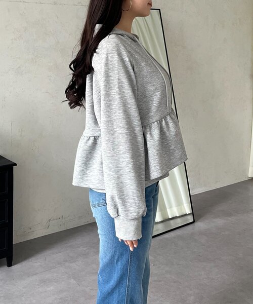 prose verse(プロズヴェール)の「ペプラムダブルジップパーカー(パーカー・レディース・ブラック/グレー・MEDIUM/LARGE)」の4枚目の写真