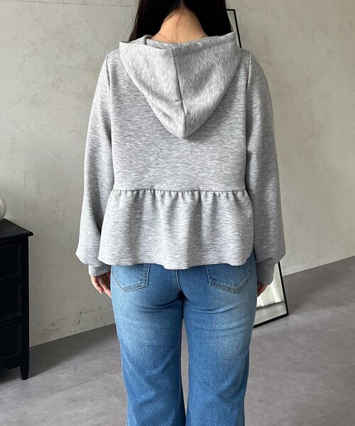 prose verse(プロズヴェール)の「ペプラムダブルジップパーカー(パーカー・レディース・ブラック/グレー・MEDIUM/LARGE)」の5枚目の写真