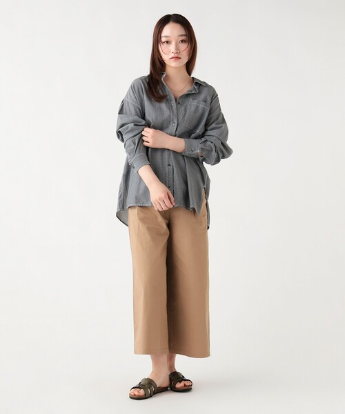 BEAMS HEART(ビームスハート)の「シアーデニム オーバーシャツ(シャツ/ブラウス・レディース・グレー/インディゴブルー/サックスブルー・FREE)」の4枚目の写真