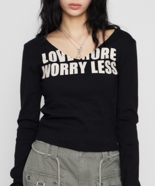 LAGUA GEM（ラグアジェム）の「V NECK IMAPCT PRINT トップス（Tシャツ