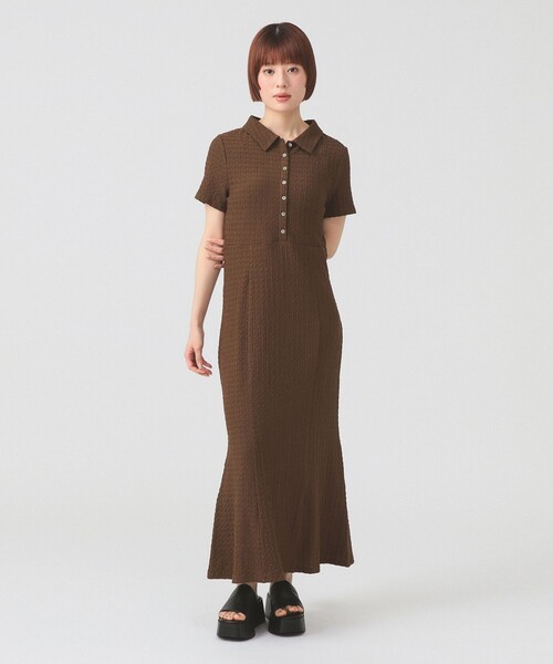 Ray BEAMS(レイビームス)の「カット ジャカード マーメイド ワンピース(ワンピース・レディース・ダークブラウン/クリーム・ONE SIZE)」の1枚目の写真