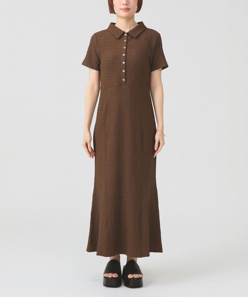 Ray BEAMS(レイビームス)の「カット ジャカード マーメイド ワンピース(ワンピース・レディース・ダークブラウン/クリーム・ONE SIZE)」の8枚目の写真