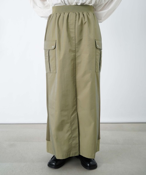 LUCA/LADY LUCK LUCA（ルカ/レディラックルカ）の「LC/LLL ポンチ布帛リブカーゴスカート（スカート・レディース・カーキ/ブラック・FREE）」の13枚目の写真