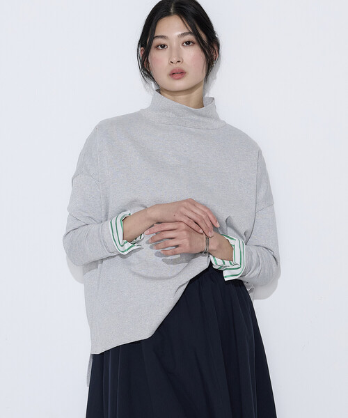 K.T KIYOKO TAKASE（キヨコタカセ）の「天竺編み ファインラメニットプルオーバー（ニット/セーター・レディース・ピンク/グレー・FREE）」の5枚目の写真