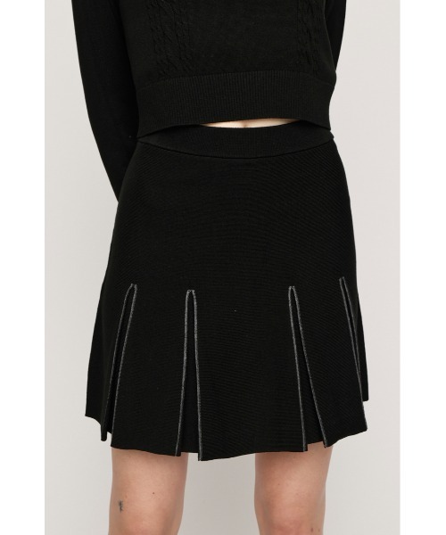 SLY(スライ)の「BICOLOR PLEATS S/SK【2BUY10%OFF】 バイカラープリーツショートスカート 春服(スカート・レディース・アイボリー/ブラック/杢グレー・1/2)」の12枚目の写真