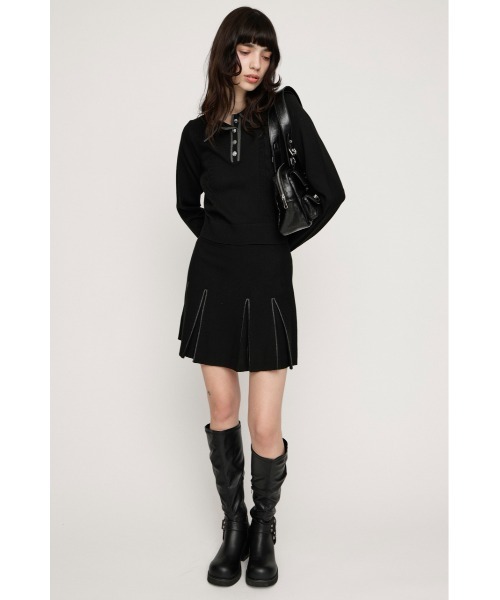 SLY(スライ)の「BICOLOR PLEATS S/SK【2BUY10%OFF】 バイカラープリーツショートスカート 春服(スカート・レディース・アイボリー/ブラック/杢グレー・1/2)」の13枚目の写真