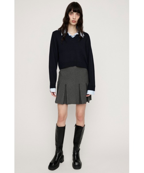 SLY(スライ)の「BICOLOR PLEATS S/SK【2BUY10%OFF】 バイカラープリーツショートスカート 春服(スカート・レディース・アイボリー/ブラック/杢グレー・1/2)」の17枚目の写真
