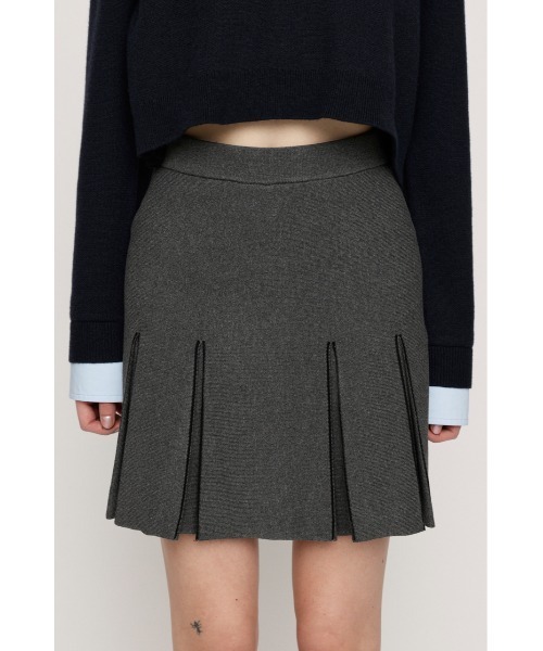 SLY(スライ)の「BICOLOR PLEATS S/SK【2BUY10%OFF】 バイカラープリーツショートスカート 春服(スカート・レディース・アイボリー/ブラック/杢グレー・1/2)」の18枚目の写真