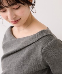 VIS（ビス）の「ドレープオフショルダーリブニット/イージーケア（ニット/セーター）」