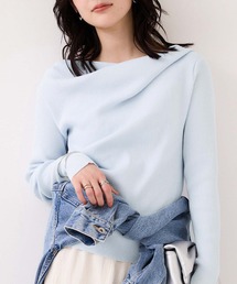 VIS | ドレープオフショルダーリブニット/イージーケア(ニット/セーター)