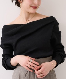 VIS（ビス）の「【美得】ドレープオフショルダーリブニット/イージーケア（ニット/セーター）」