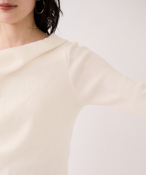 VIS(ビス)の「ドレープオフショルダーリブニット/イージーケア(ニット/セーター・レディース・オフホワイト/グレー/サックスブルー/ブラック・FREE)」の13枚目の写真