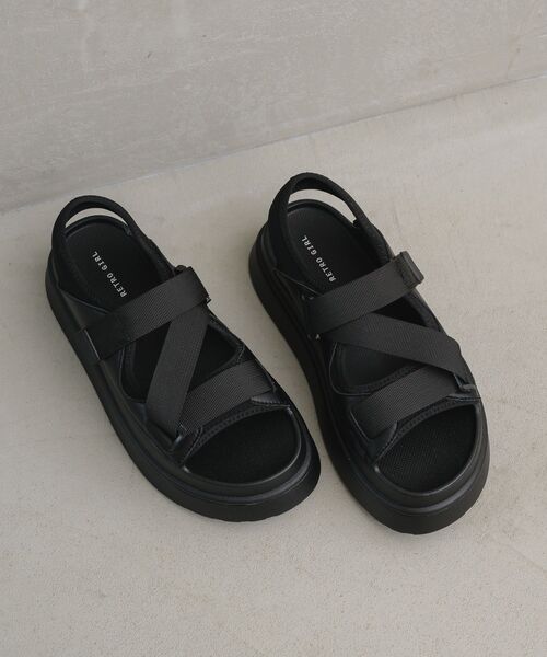 RETRO GIRL（レトロガール）の「スポーツサンダル（サンダル・レディース・ライトブラウン/オフホワイト/ブラック・LARGE/MEDIUM）」の8枚目の写真