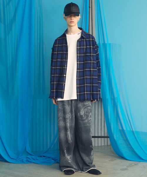 MAISON SPECIAL（メゾンスペシャル）の「《UNISEX》Trompe l'oeil Prime-wide Sweatpants/トロンプルイユプライムワイドスウェットパンツ【MAISON SPECIAL/メゾンスペシャル】（スウェットパンツ・メンズ・ブラック/アイボリー・2/1/0）」の6枚目の写真