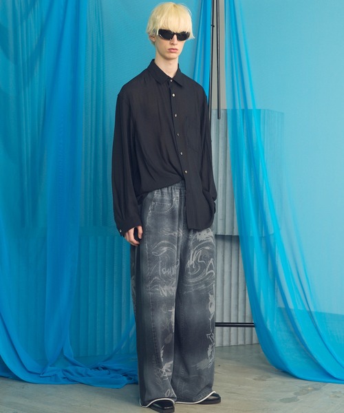 MAISON SPECIAL（メゾンスペシャル）の「《UNISEX》Trompe l'oeil Prime-wide Sweatpants/トロンプルイユプライムワイドスウェットパンツ【MAISON SPECIAL/メゾンスペシャル】（スウェットパンツ・メンズ・ブラック/アイボリー・2/1/0）」の7枚目の写真